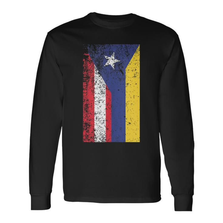 Colombia Puerto Rico Flag Pride Long Sleeve T-Shirt