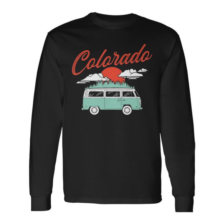 Colorado Vintage Hippie Van 60S Distressed Long Sleeve T-Shirt