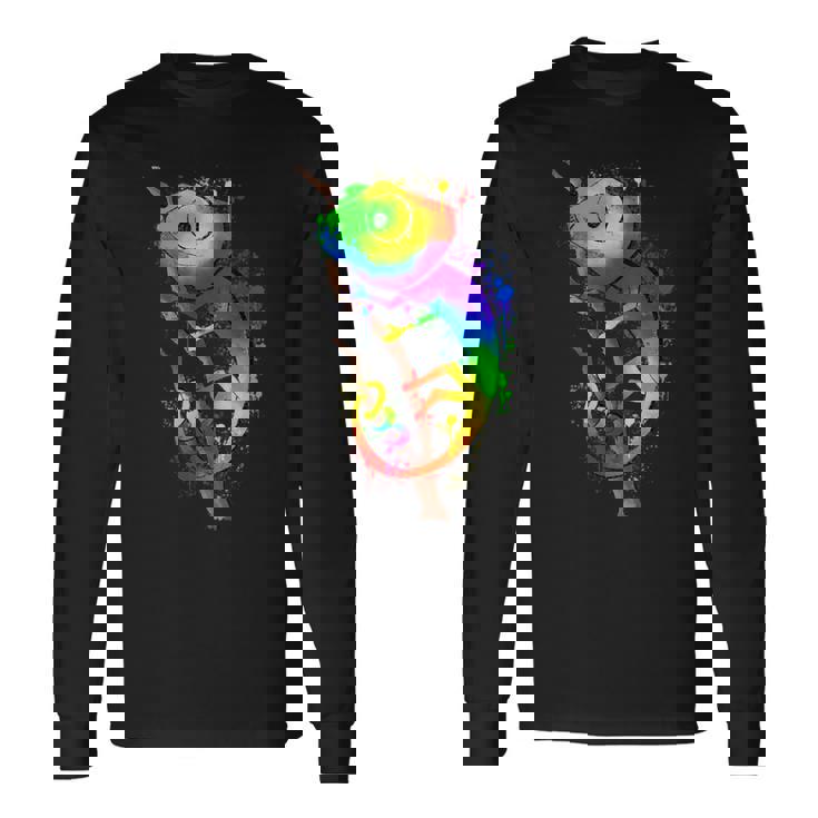 Colores De Camaleón Con Blobs De Color Lindo Arco Iris Camiseta de manga larga