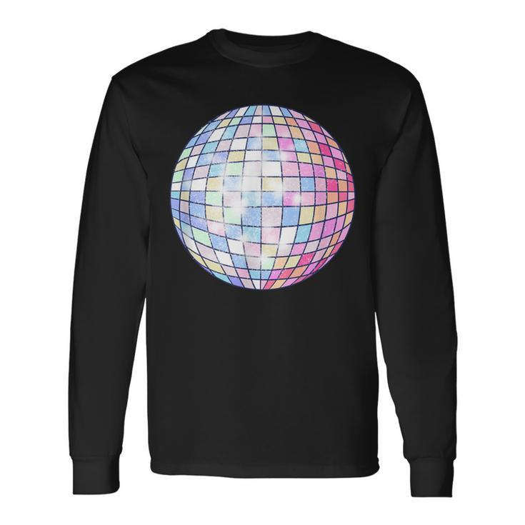 Colorful Disco Mirror Ball 1970S Retro 70S Dance Party Long Sleeve T-Shirt