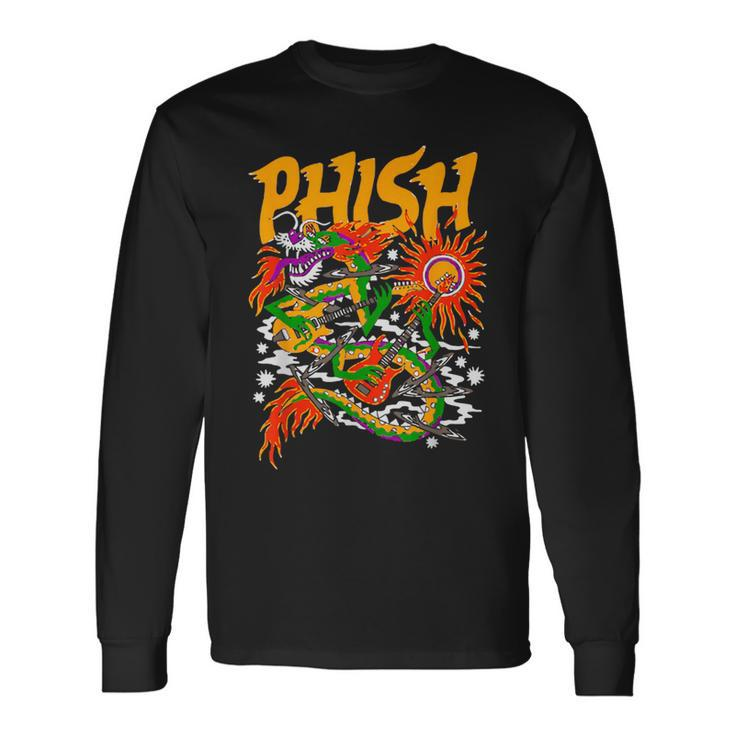 Colorful Phish-Jam Tie-Dye For Fisherman Fish Graphic Long Sleeve T-Shirt
