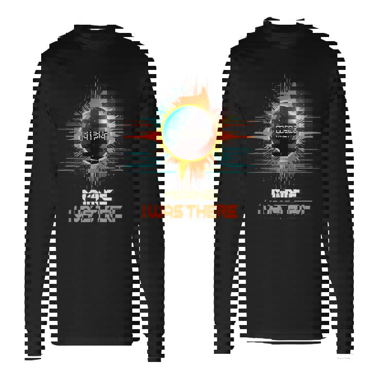 Colorful Total Solar Eclipse 2024 Maine Long Sleeve T-Shirt