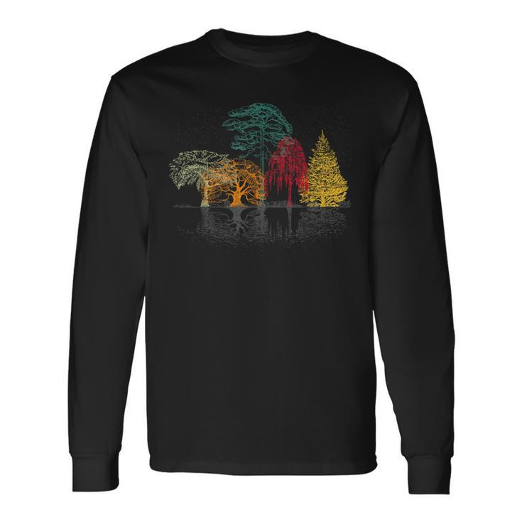 Colorful Trees Wildlife Nature Outdoor Reflection Forest Long Sleeve T-Shirt