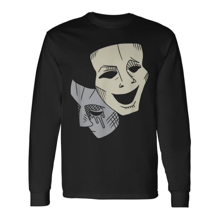 Comedy Tragedy Masks Theater Drama Club Matching Coach Long Sleeve T-Shirt