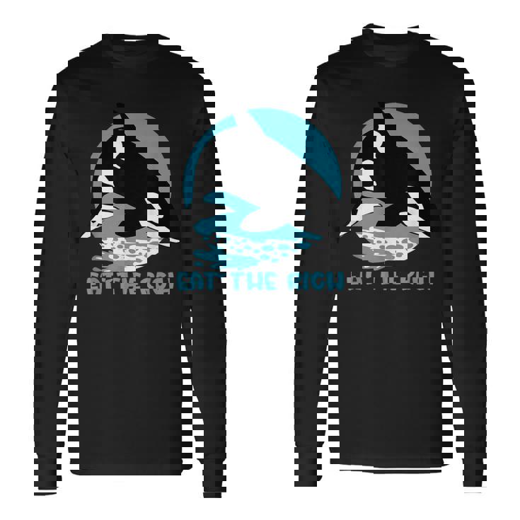 Comer La Rica Ballena Orca Meme Camiseta de manga larga