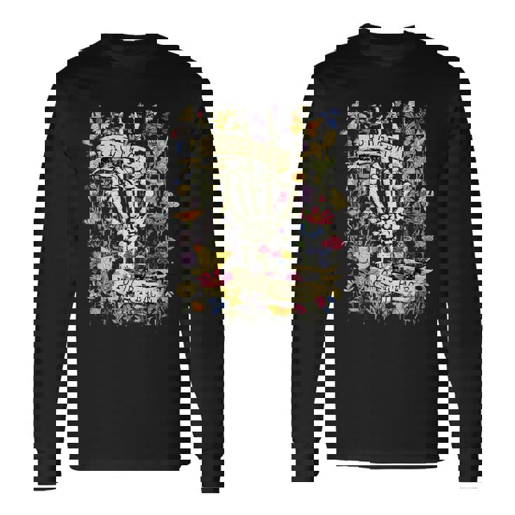 Concienciación De La Salud Mental De Flores Silvestres Retro Protect Your Peace Camiseta de manga larga