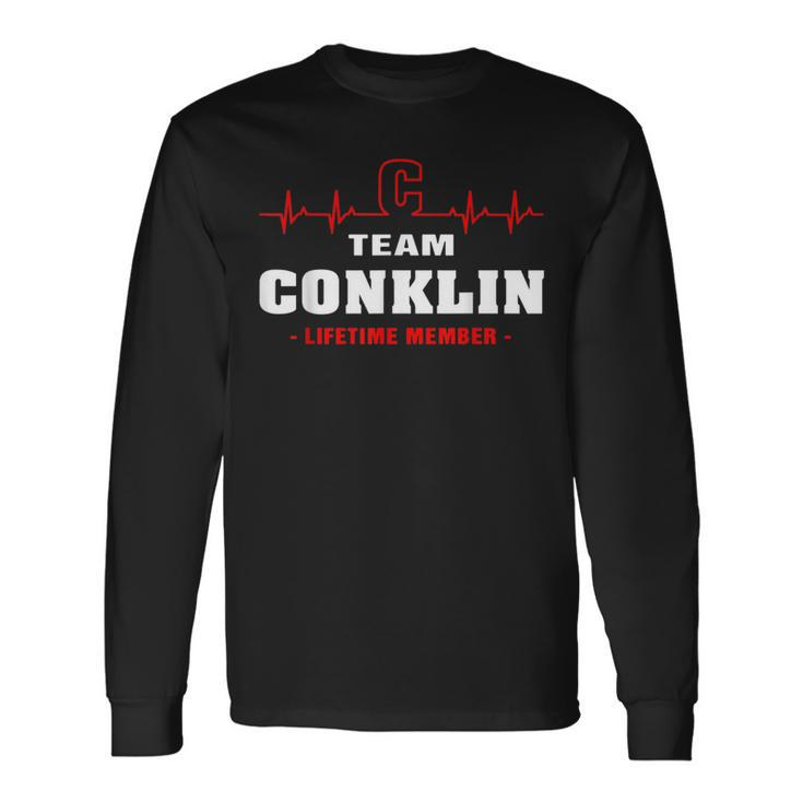 Conklin Surname Family Name Team Conklin Lifetime Member Long Sleeve T-Shirt