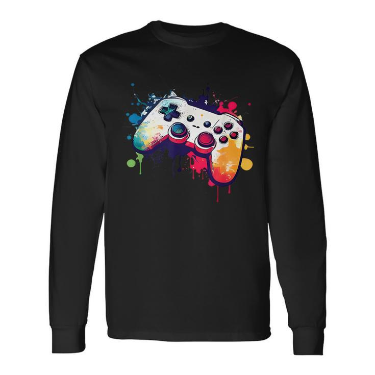 Control All The Things Video Game Controller Gamer Boys Men Long Sleeve T-Shirt Gifts ideas