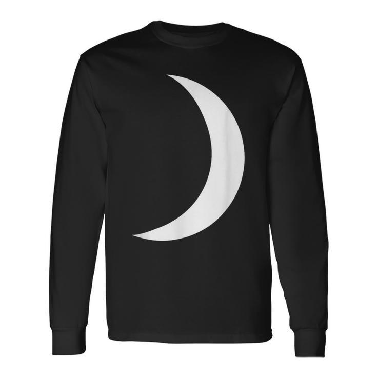 Cool Big White Crescent Moon Astronomy Long Sleeve T-Shirt
