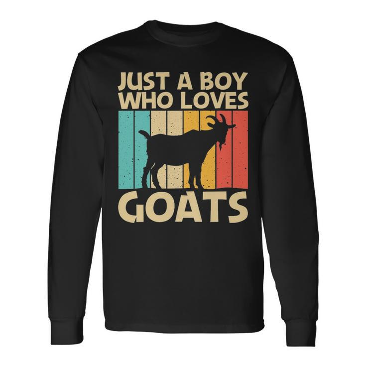 Cool Goat For Boys Kids Goat Farmer Farming Lovers Long Sleeve T-Shirt