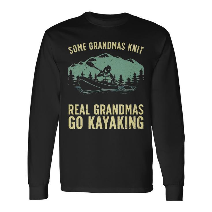 Cool Kayaking For Grandma Mom Kayaker Boating Kayak Boating Long Sleeve T-Shirt
