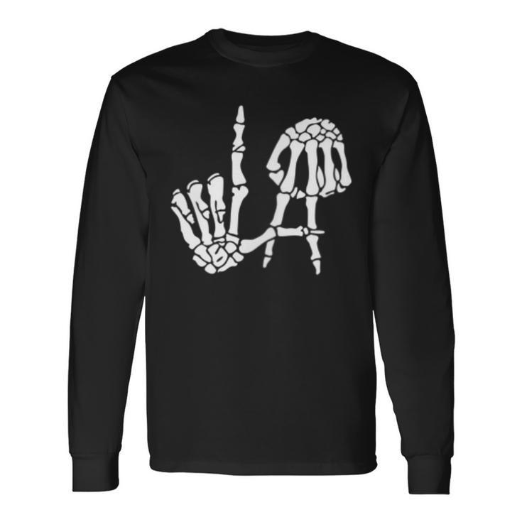 Cool Los Angeles With Skeleton La Sign Long Sleeve T-Shirt