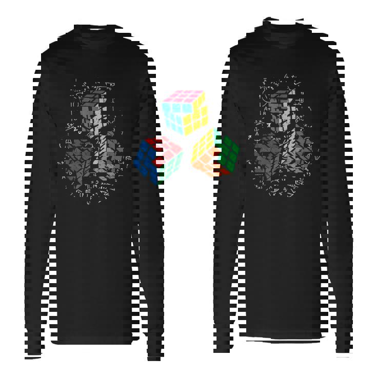 Cool Math Rubik Rubix Rubics Jugador Cubo Matemáticas Amantes Camiseta de manga larga