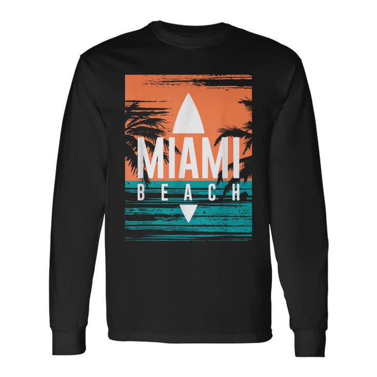 Cool Miami Beach I Love Miami Florida Miami Long Sleeve T-Shirt