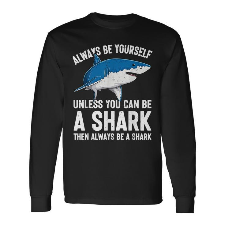 Cool Sharks Biology Ocean Wildlife Shark Lover Boys Girls Long Sleeve T-Shirt