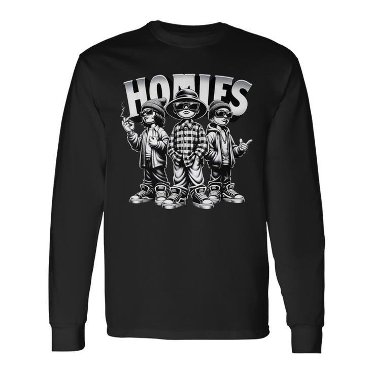 Cool Urban Cultura Chicano Latino Mexican Pride Homies Long Sleeve T-Shirt Gifts ideas