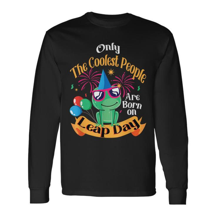 Coolest People Born On Leap Day Birthday Party Cute Long Sleeve T-Shirt