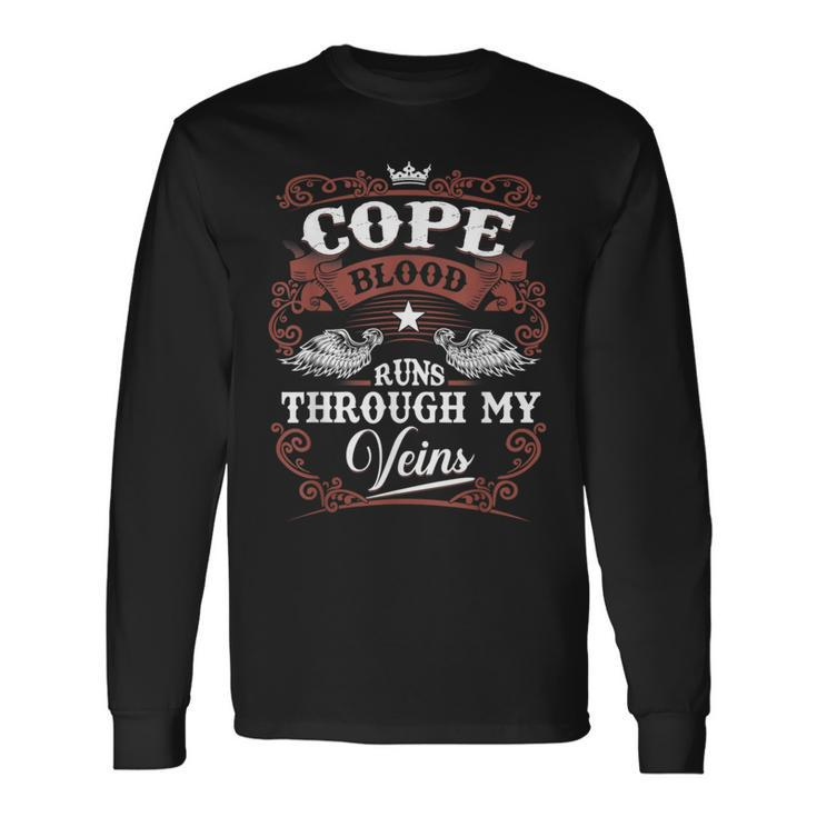 Cope Blood Runs Through My Veins Vintage Family Name Long Sleeve T-Shirt