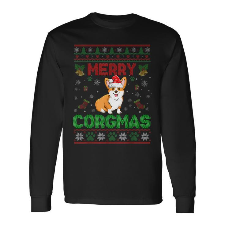 Corgi Christmas Sweater Cool Merry Corgmas Xmas Long Sleeve T-Shirt