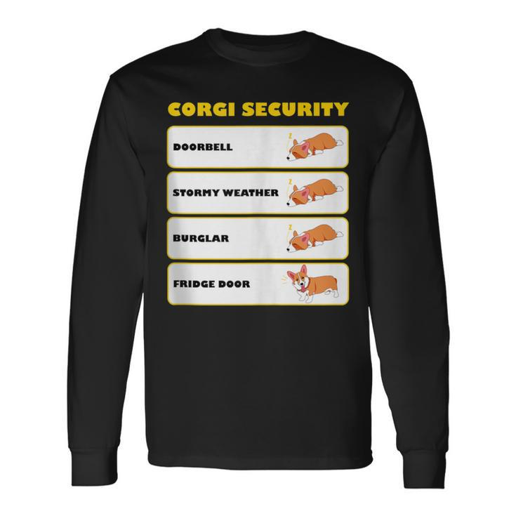 Corgi Security Cute Puppy Corgi Dog Lovers Long Sleeve T-Shirt