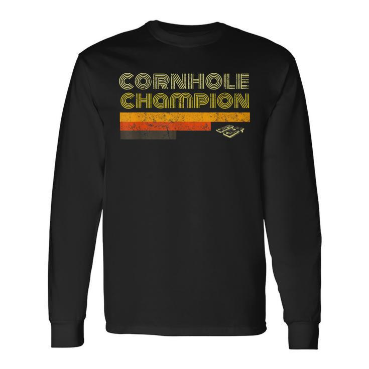 Cornhole For Team Dad Vintage Retro Long Sleeve T-Shirt