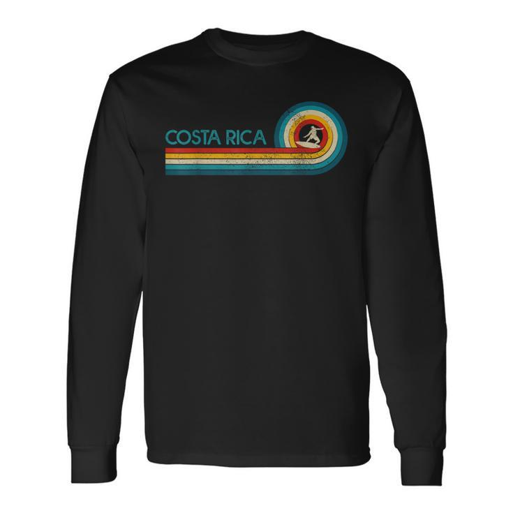 Costa Rica Surf Vintage Beach Surfer Surfing Long Sleeve T-Shirt