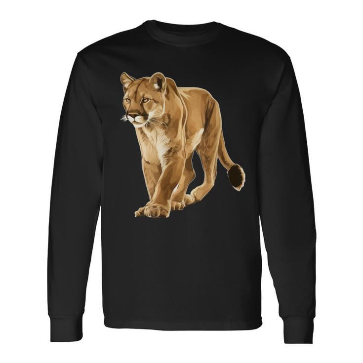 Cougar Face For Wild And Big Cats Lovers Long Sleeve T-Shirt