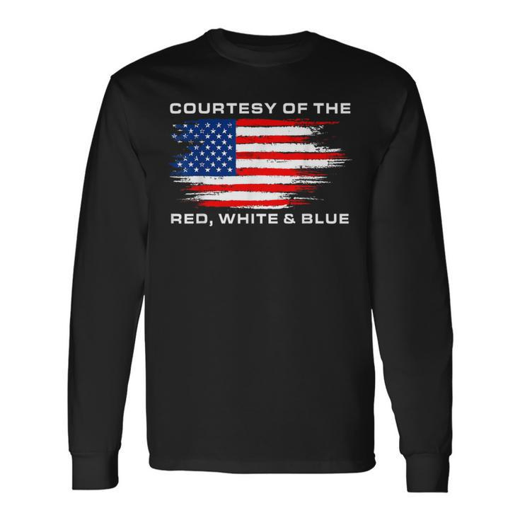 Courtesy Red White And Blue Ic America Us Flag Long Sleeve T-Shirt