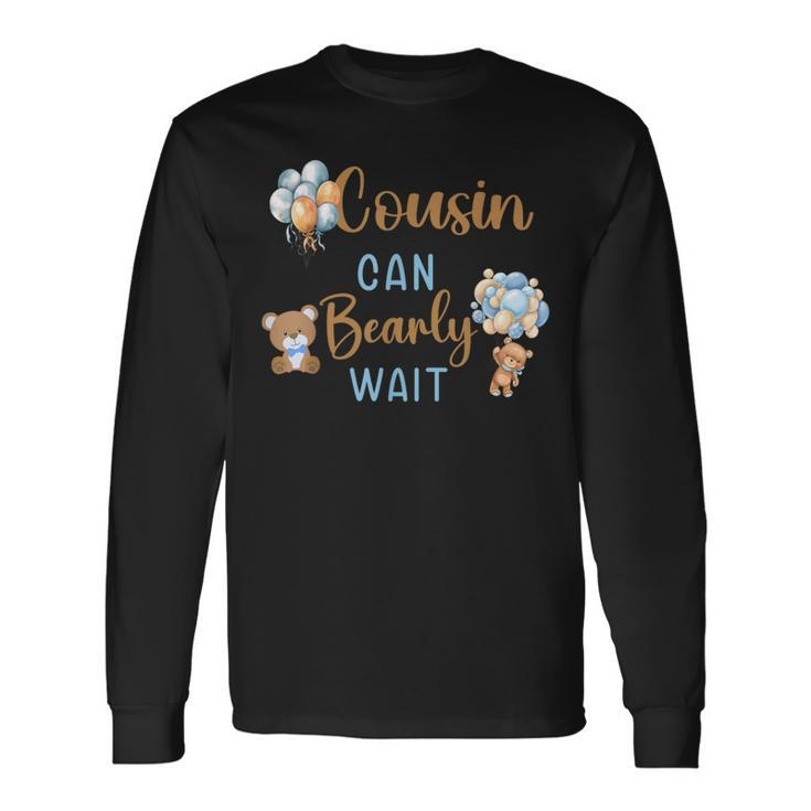 Cousin Can Bearly Wait Gender Neutral Baby Shower Matching Long Sleeve T-Shirt Gifts ideas
