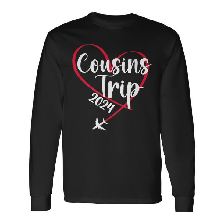 Cousins Trip 2024 Heart Vacation Travel Cousins Weekend Long Sleeve T-Shirt Gifts ideas