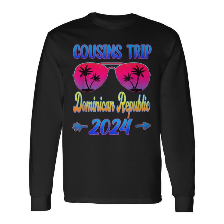 Cousins Trip Dominican Republic 2024 Glasses Cousin Matching Long Sleeve T-Shirt
