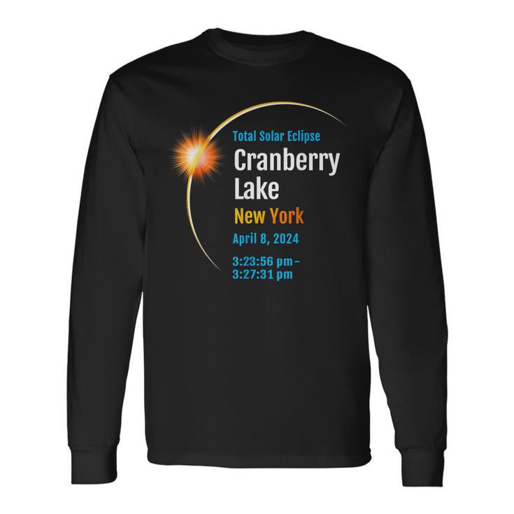 Cranberry Lake New York Ny Total Solar Eclipse 2024 1 Long Sleeve T-Shirt