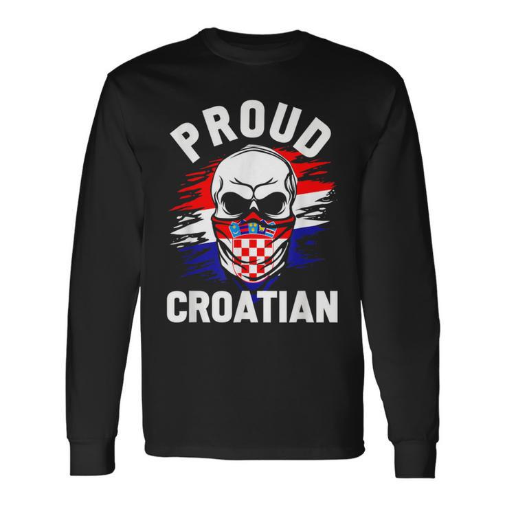 Croatia Men's Zagreb Croatia Hrvatska Black Langarmshirts Geschenkideen