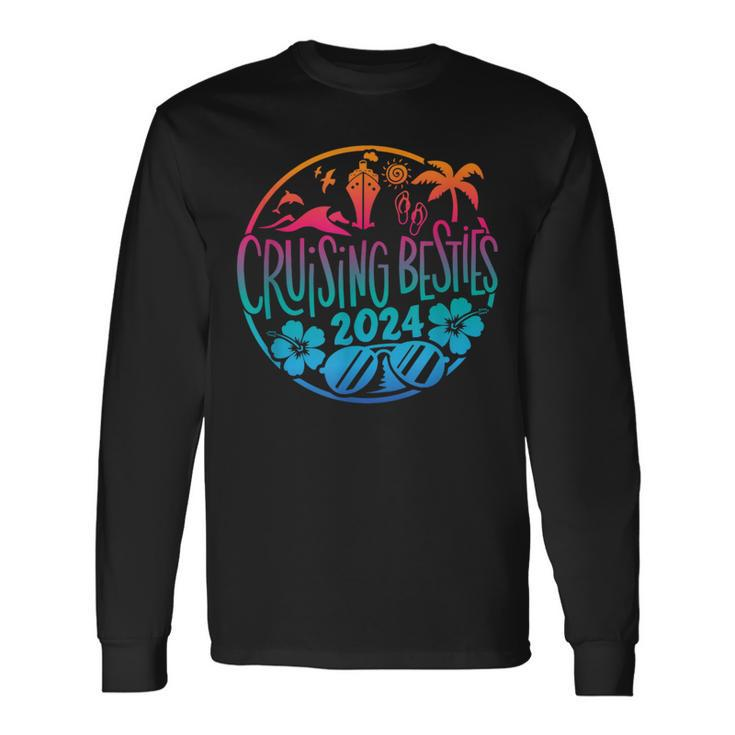 Cruising Besties 2024 Friends Vacation Cruise Long Sleeve T-Shirt