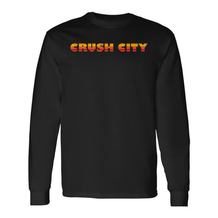 Crush City Houston Signature Orange Stripes Long Sleeve T-Shirt