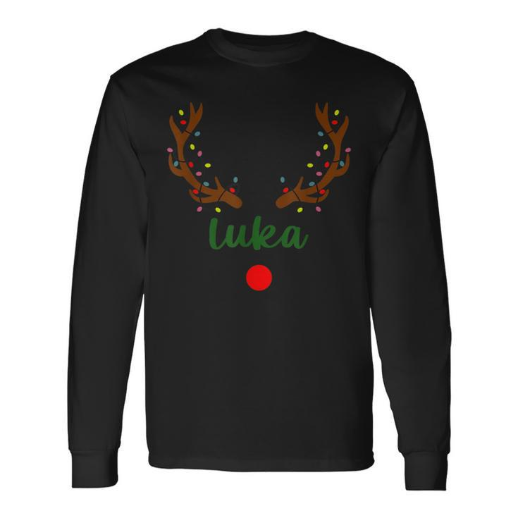Custom Name Christmas Matching Family Pajama Luka Long Sleeve T-Shirt
