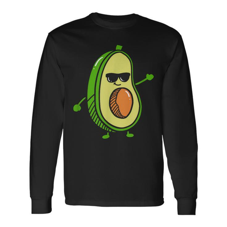 Cute Dancing Avocado Guacamole Avocado Graphics Long Sleeve T-Shirt