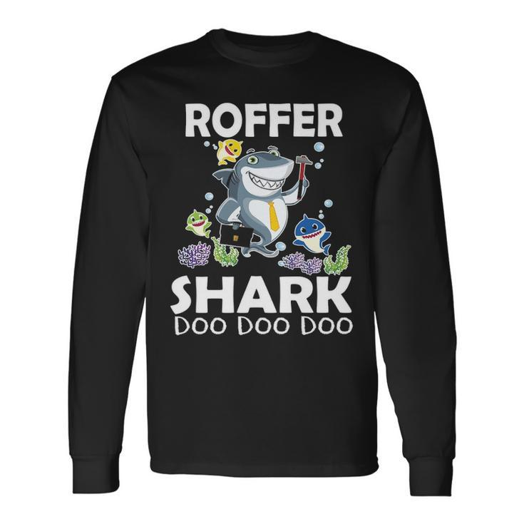Cute Fishes Swimming In The Sea Smile Roofer Shark T Long Sleeve T-Shirt