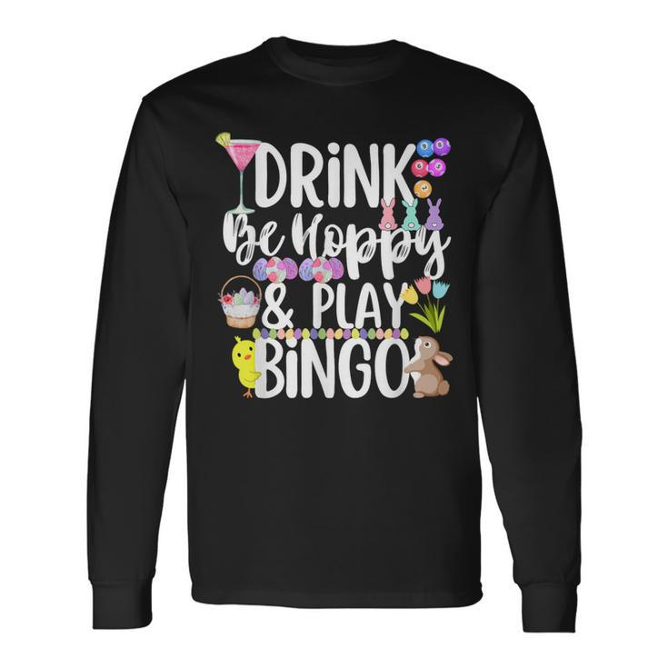 Cute Hoppy Easter Bingo Drinking Group Matching Long Sleeve T-Shirt