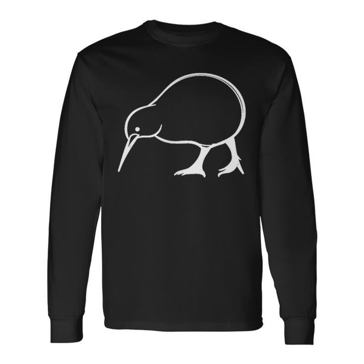 Cute Kiwi On Chest New Zealand Kiwi Bird New Zealand Langarmshirts Geschenkideen