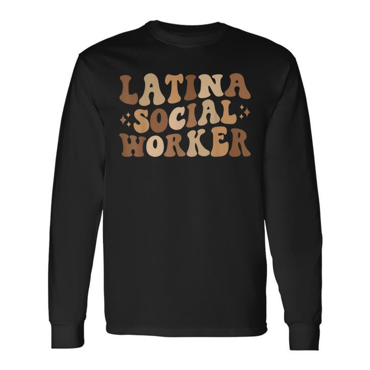 Cute Latina Social Worker Trabajadora Social Latina Msw Grad Long Sleeve T-Shirt