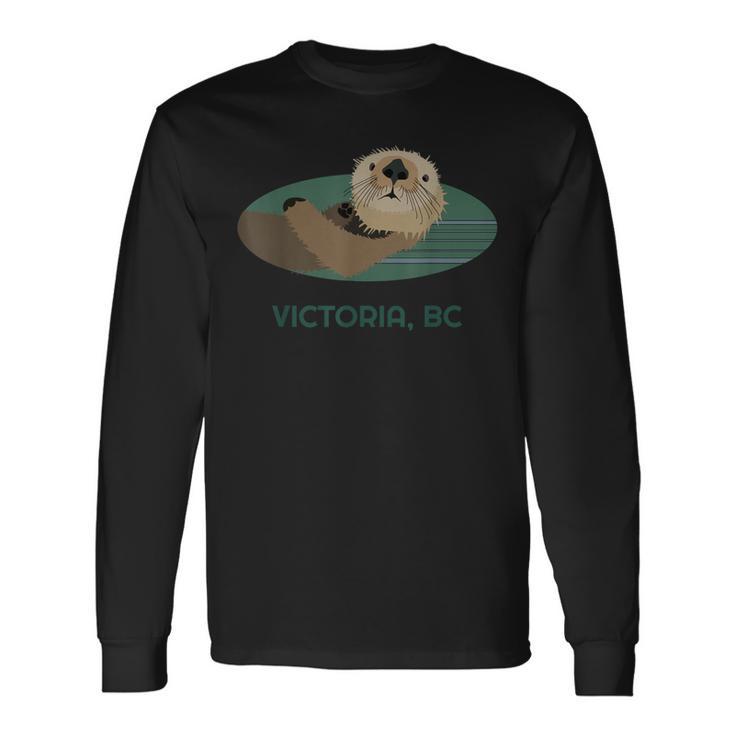 Cute Otter Victoria Bc Coast Resident Fisherman Long Sleeve T-Shirt