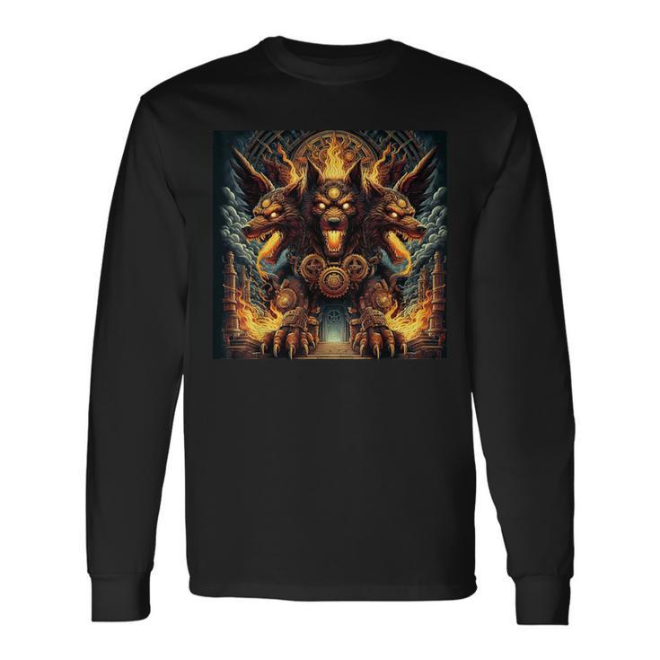 Cyberpunk Style Cerberus Long Sleeve T-Shirt