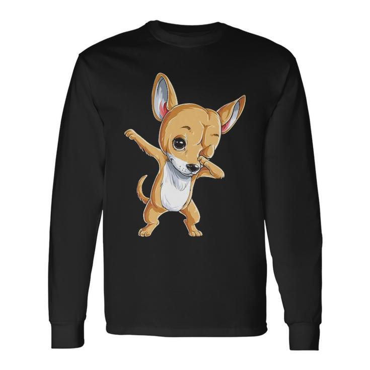 Dabbing Chihuahua Dog Lover Men Women Dab Dance Long Sleeve T-Shirt
