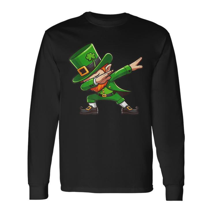Dabbing Leprechaun St Patrick's Day Irish Dab Dance Long Sleeve T-Shirt