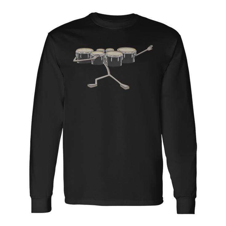 Dabbing Marching Tenor Drums Marching Band Long Sleeve T-Shirt