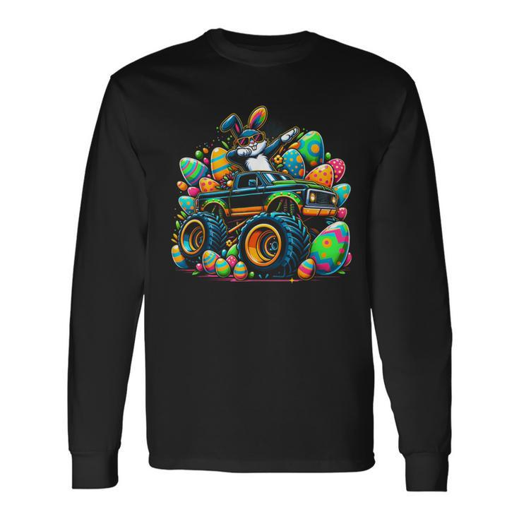 Dabbing Rabbit Bunny Easter Day Monster Eggs Truck Dab Dance Long Sleeve T-Shirt Gifts ideas