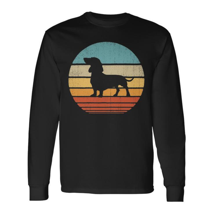 Dachshund Retro Vintage 60S 70S Sunset Wiener Dog Lovers Long Sleeve T-Shirt