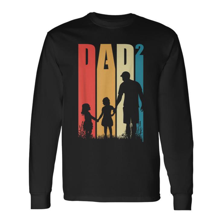 Dad 2 Kinder Lustigateratertag Geschenk Herren Männer Langarmshirts Geschenkideen