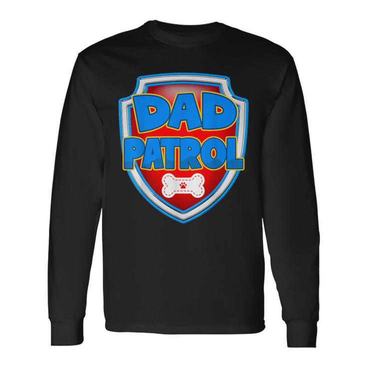 Dad Of The Birthday Boy Dog Paw Family Party Decorations Long Sleeve T-Shirt